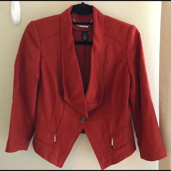 White House Black Market Jackets & Blazers - WHBM cropped burnt orange blazer size 4